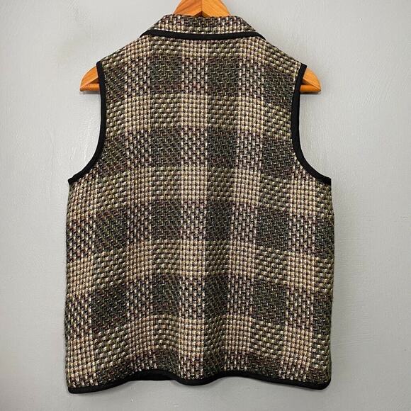 Christopher & Banks Size Medium Tweed Vest Plaid Toggle Academia English Country - Picture 3 of 8